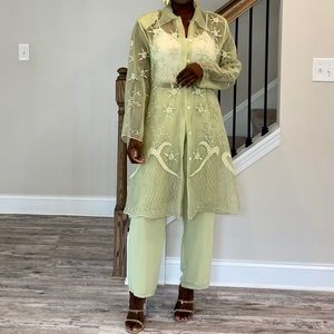 Lime Green Carissimo Set with Sheer Duster